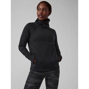 Athleta Altitude Polartec® Funnel Neck Sweatshirt Extra Small Black Womens Soft